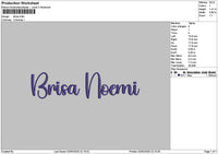Brisatext Embroidery File 6 sizes