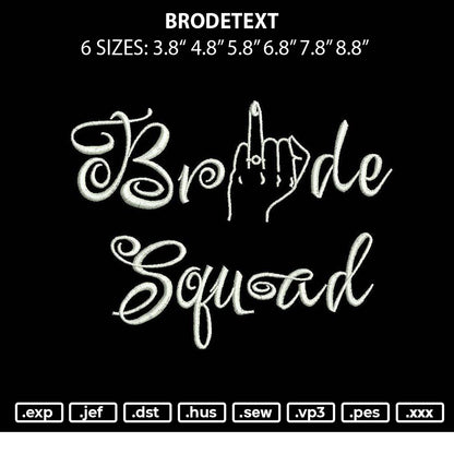 Brodetext Embroidery File 6 sizes