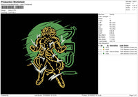 Broly Embroidery File 6 sizes