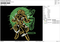 Broly Embroidery File 6 sizes