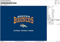 Broncos Denver Embroidery File 6 sizes