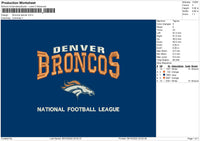 Broncos Denver Embroidery File 6 sizes