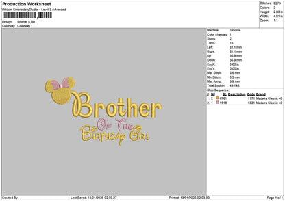 Brothertext 1301 Embroidery File 6 sizes