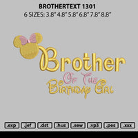 Brothertext 1301 Embroidery File 6 sizes