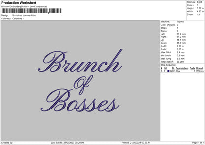 Brunch Embroidery File 6 sizes