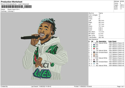 Bryant Myers Embroidery Machine Design File 4 size