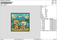Bears Square 2806 Embroidery File 6 sizes
