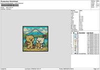 Bears Square 2806 Embroidery File 6 sizes