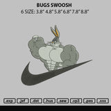 Bugs Swoosh Embroidery File 6 sizes