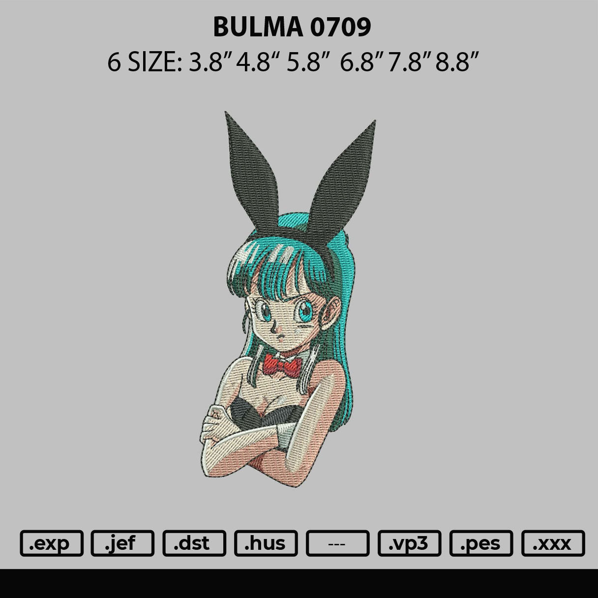 Bulma 0709 Embroidery Machine Design File 6 sizes