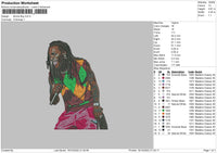 Burna Boy Embroidery File 5 sizes