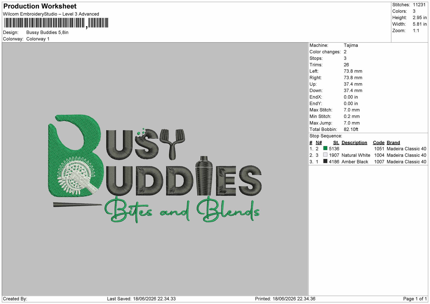 Busytext 1806 Embroidery Machine Design File 6 sizes