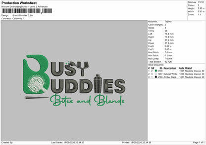 Busytext 1806 Embroidery Machine Design File 6 sizes