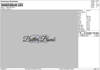 Buttertext Embroidery File 6 sizes