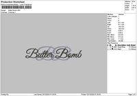 Buttertext Embroidery File 6 sizes
