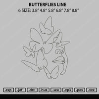 Butterflies Line Embroidery File 6 sizes