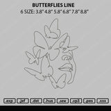 Butterflies Line Embroidery File 6 sizes