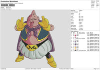 Buu Embroidery File 6 sizes