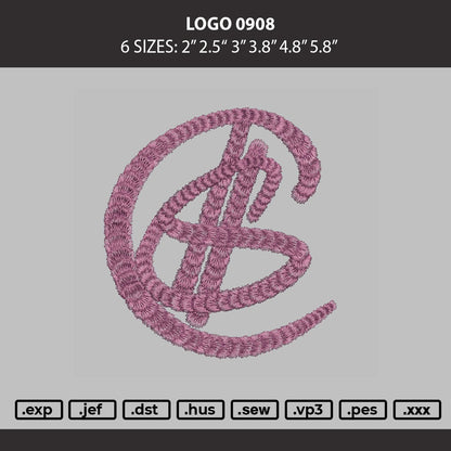 Logo 0908 Embroidery Machine Design File 6 sizes