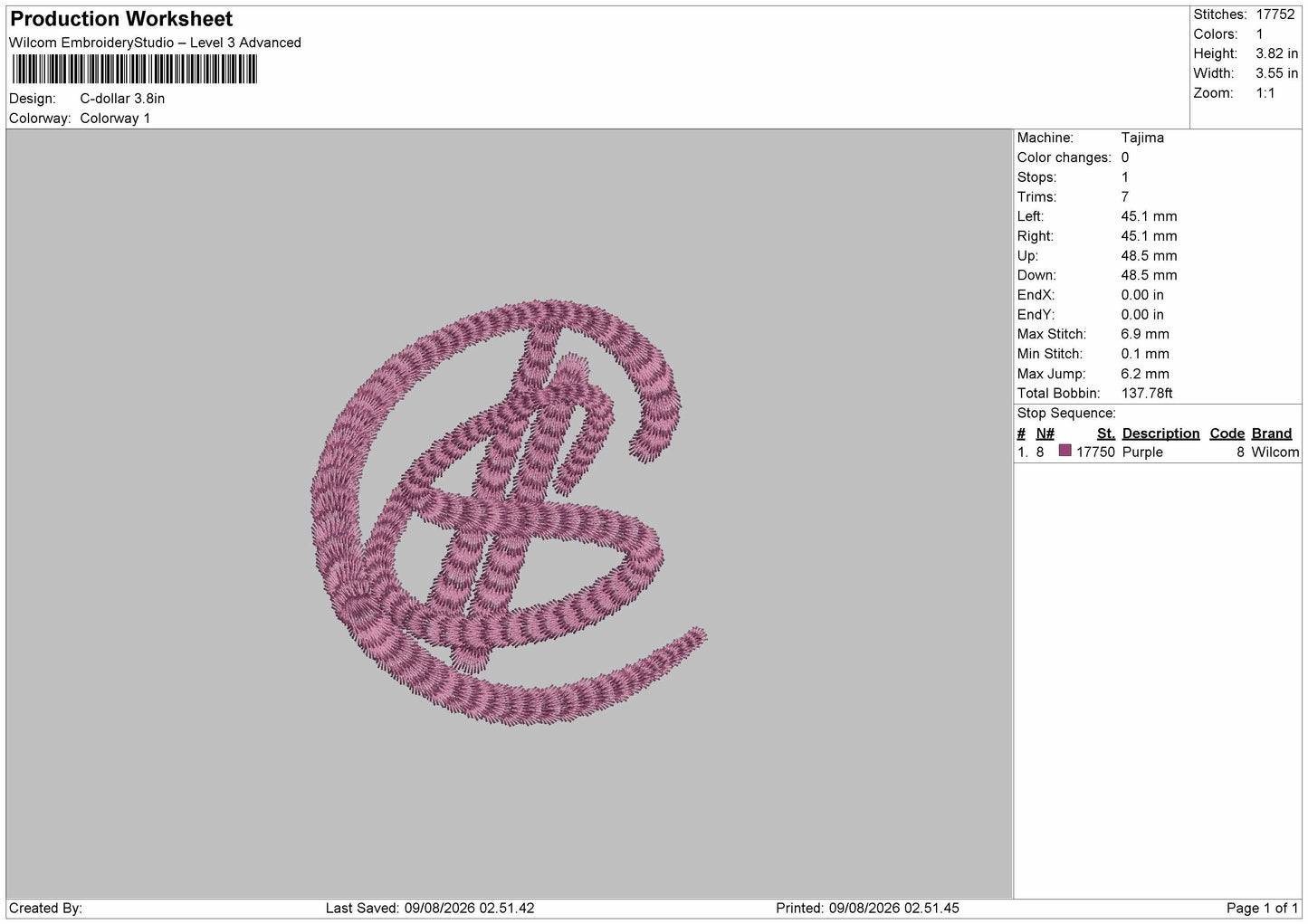Logo 0908 Embroidery Machine Design File 6 sizes
