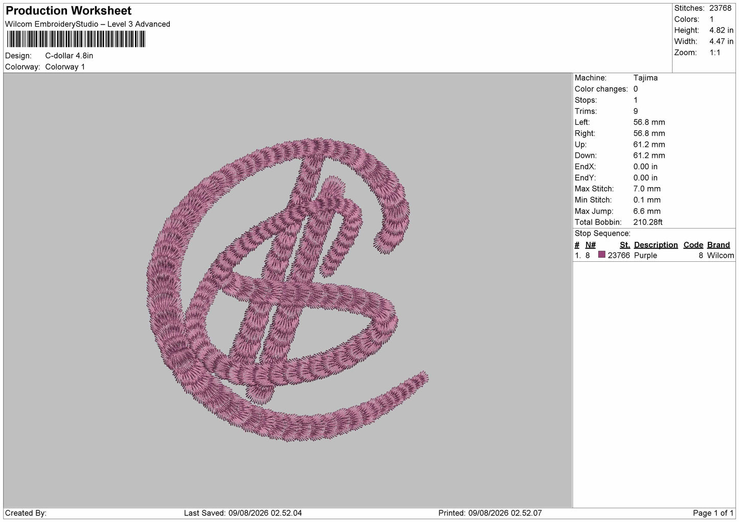Logo 0908 Embroidery Machine Design File 6 sizes