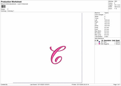 ALFABETO Embroidery File