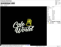 Cole World Embroidery File 4 size