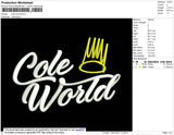 Cole World Embroidery File 4 size
