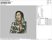 Cardi B Embroidery File 4 size