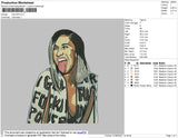 Cardi B Embroidery File 4 size