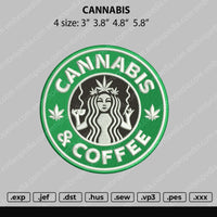 Cannabis Coffee Embroidery File 4 size
