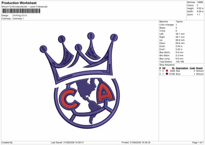 Ca King Embroidery Machine Design File 6 sizes