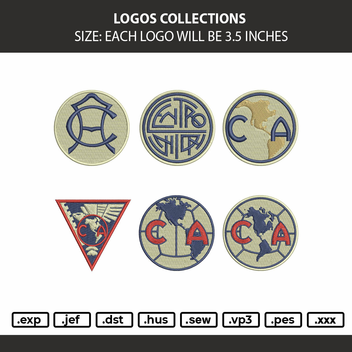 Logos Collections Embroidery Machine Design File