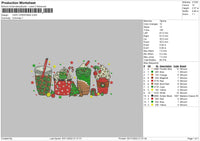 Cafe Xmas Embroidery File 6 sizes