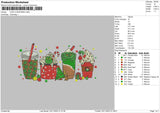 Cafe Xmas Embroidery File 6 sizes