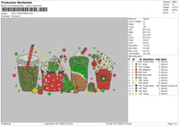 Cafe Xmas Embroidery File 6 sizes