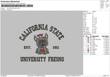 California State Embroidery File 6 sizes