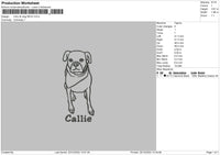 Callie Dog Embroidery File 6 sizes