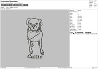 Callie Dog Embroidery File 6 sizes