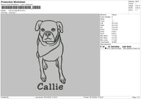 Callie Dog Embroidery File 6 sizes