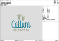 Callumtext Embroidery File 6 sizes