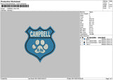 Campbelltext Embroidery File 6 sizes