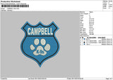 Campbelltext Embroidery File 6 sizes
