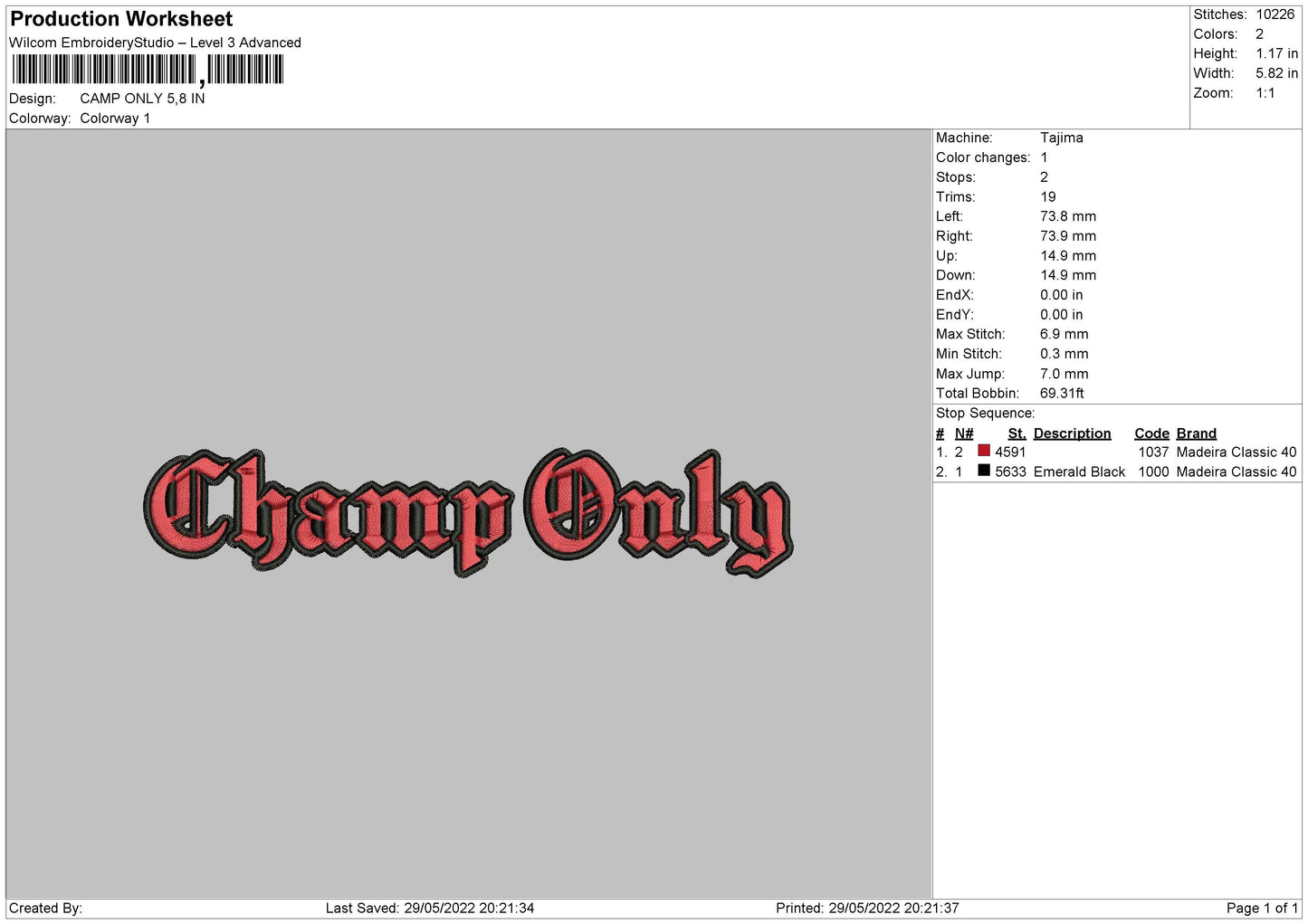 Camp Only Embroidery Design File 4 size