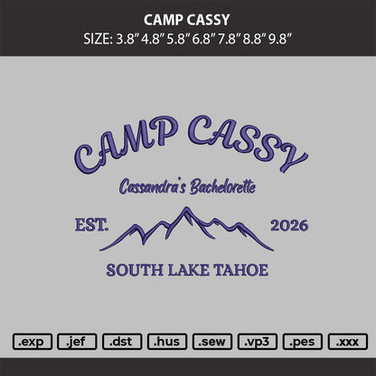 CAMP CASSY Embroidery Machine Design File