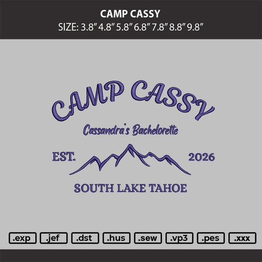 CAMP CASSY Embroidery Machine Design File