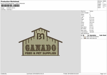 Canadotext Embroidery Machine Design File 6 sizes