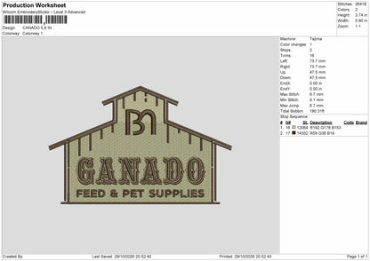 Canadotext Embroidery Machine Design File 6 sizes