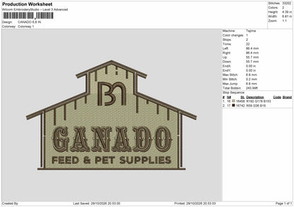 Canadotext Embroidery Machine Design File 6 sizes