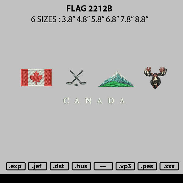 Flag 2212b Embroidery File 6 sizes